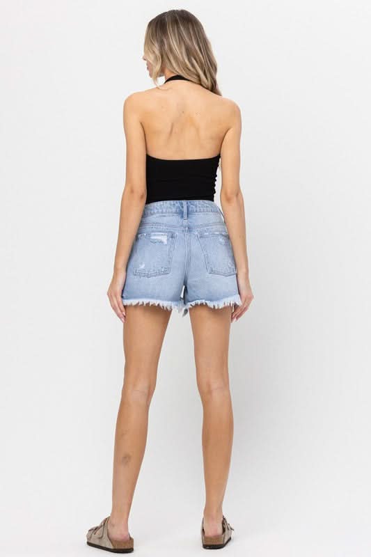 High Rise Denim Shorts