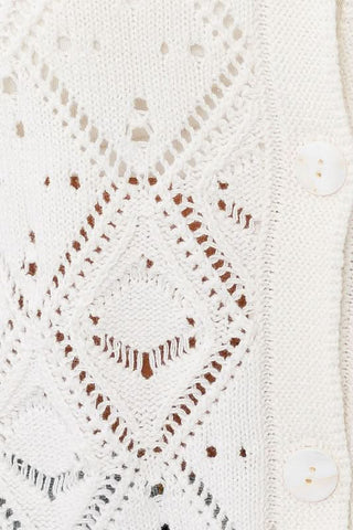  Crochet white Button-Up Top