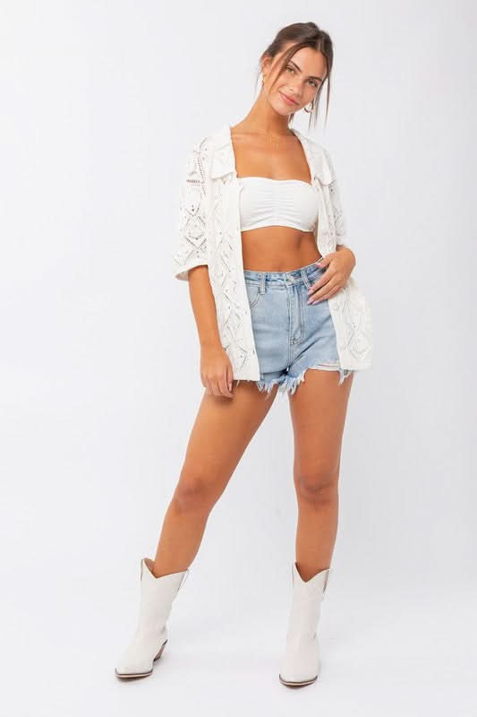 Crochet Button-Up Top