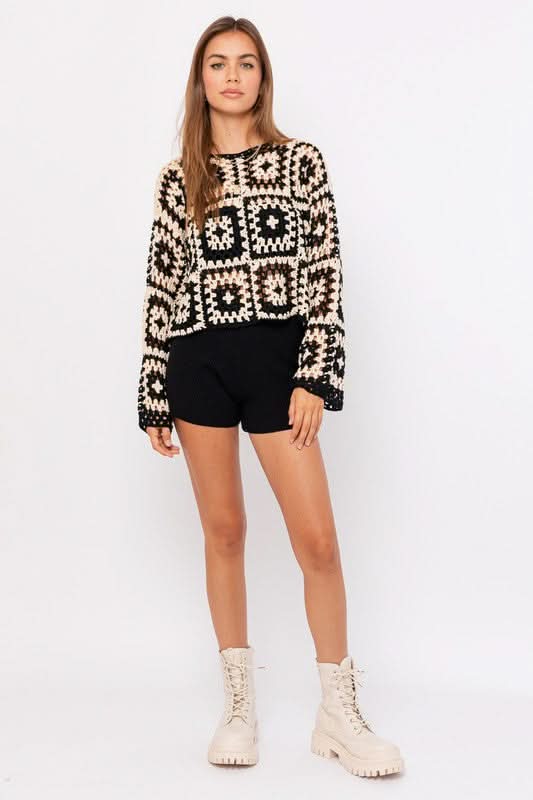 Crochet Bell Sleeve Sweater