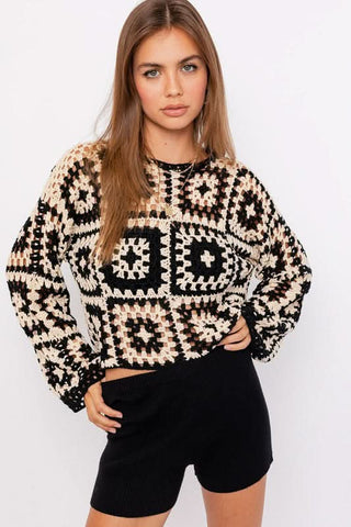 Grandma Square Crochet Sweater