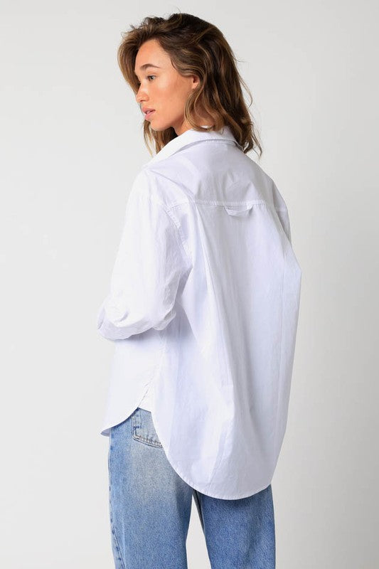 White Collared Coverup Shirt 