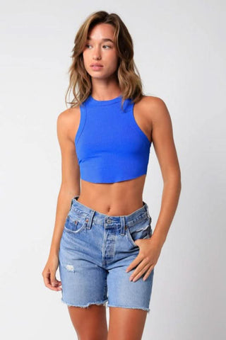 Junie Blue Racerback Tank Top - Front View