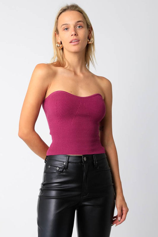 Strapless Sweater Top