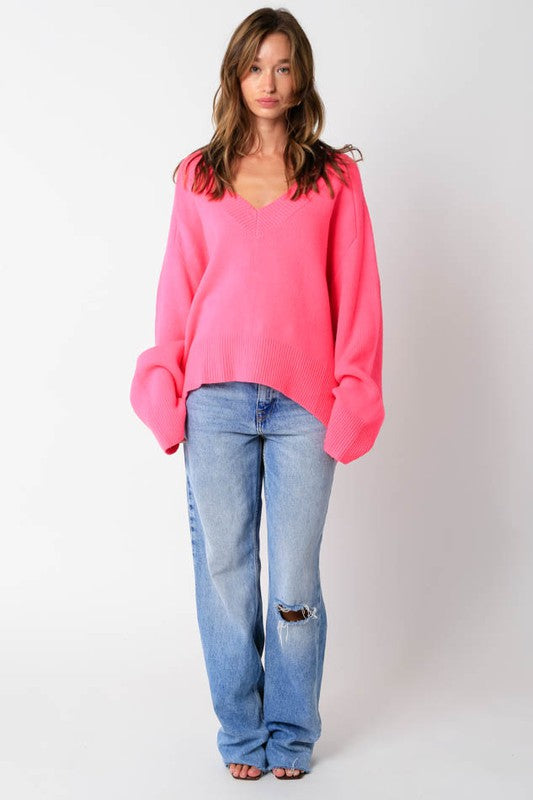 Slouchy Pink Sweater