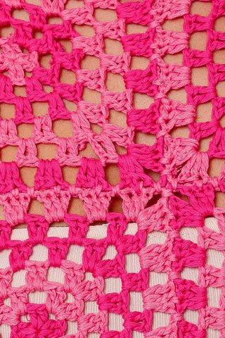 Judy Pink and Fuchsia Crochet Sweater - Detailed View
