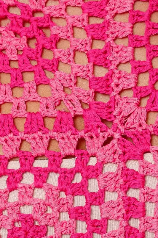 Judy Pink and Fuchsia Crochet Sweater