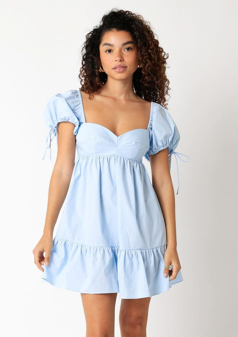 Jessie Light Blue Babydoll Mini Dress from our babydoll dresses collection