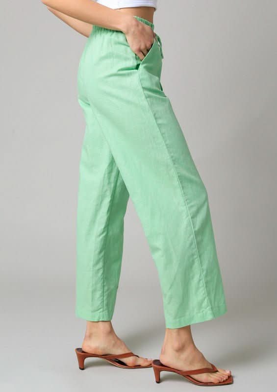 Green Linen Pants