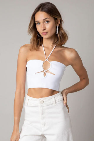 White Halter Top