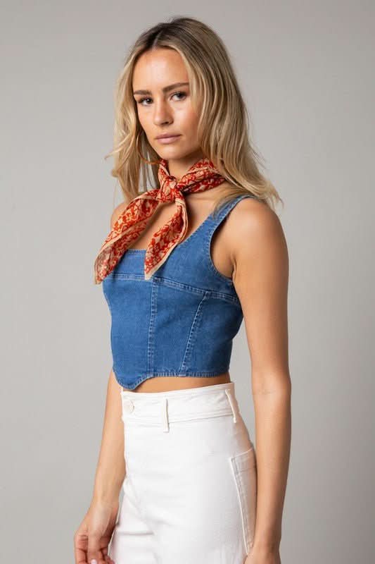 Denim Corset Top