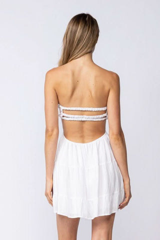 Rachel White Strapless Mini Dress - Full Length View
