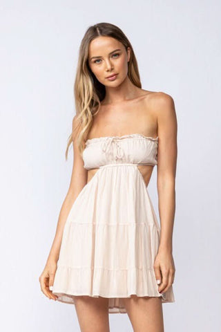 long pink chiffon dress Alma Chiffon Dress main image 1
