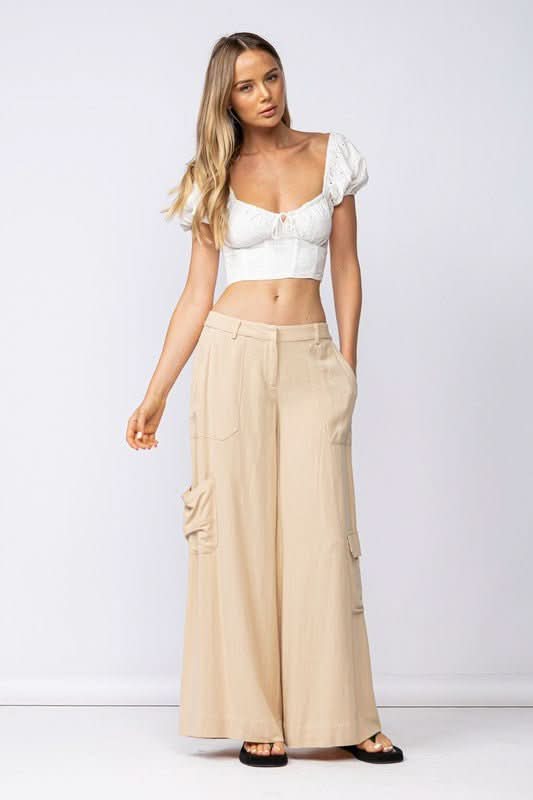 White Eyelet Puff Sleeve Crop Top