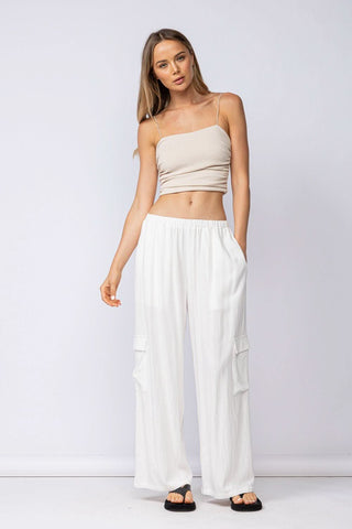 White Wide Leg Pants