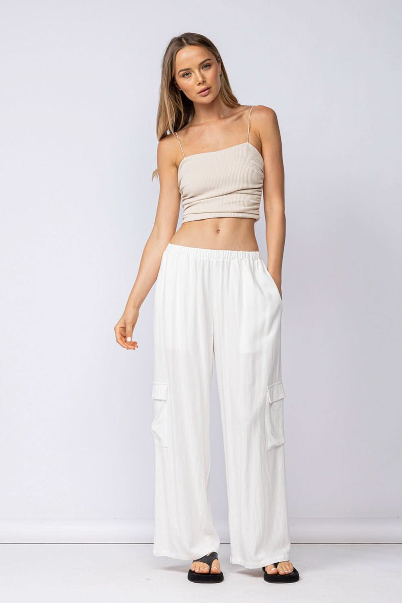 White Wide Leg Pants