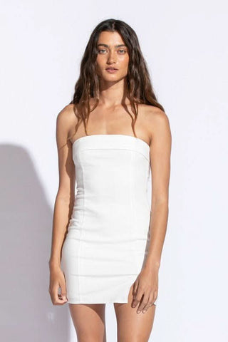 White Strapless Mini Dress