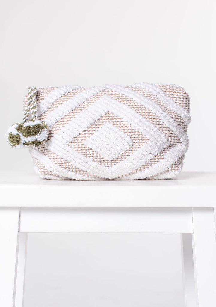 White Crochet Makeup Bag