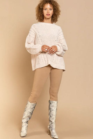 Josie Beige Oversized Knit Sweater from our Boho Sweaters
