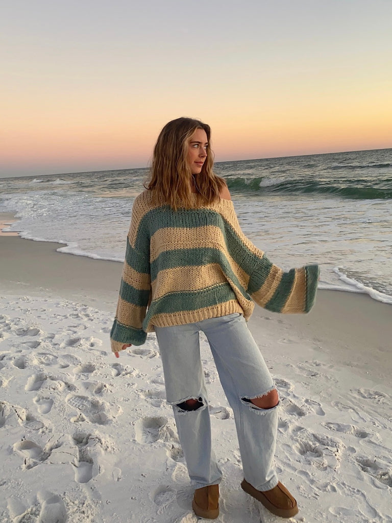 Beige and Sage Sweater