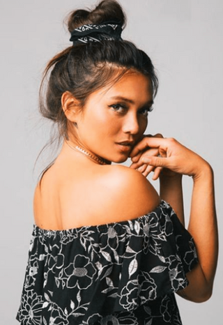 Perfect Harmony Black Off Shoulder Ruffle Top - Side View