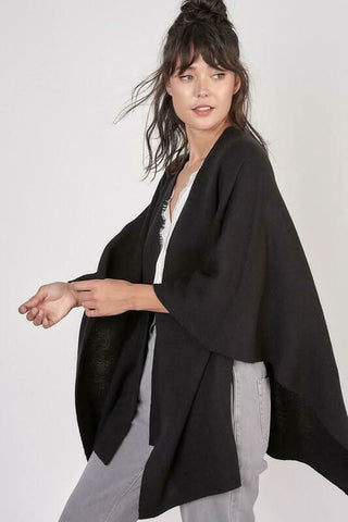 River City Black Poncho Cape Cardigan - Side View
