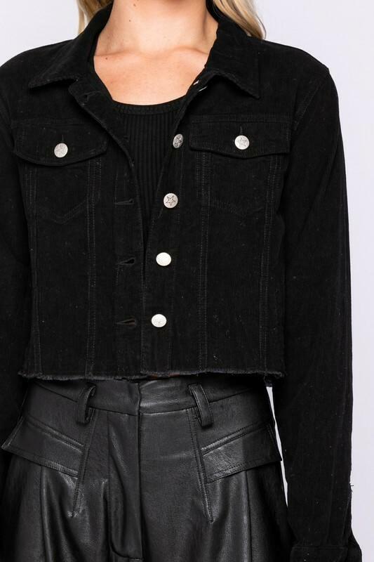 Black Corduroy Denim Jacket