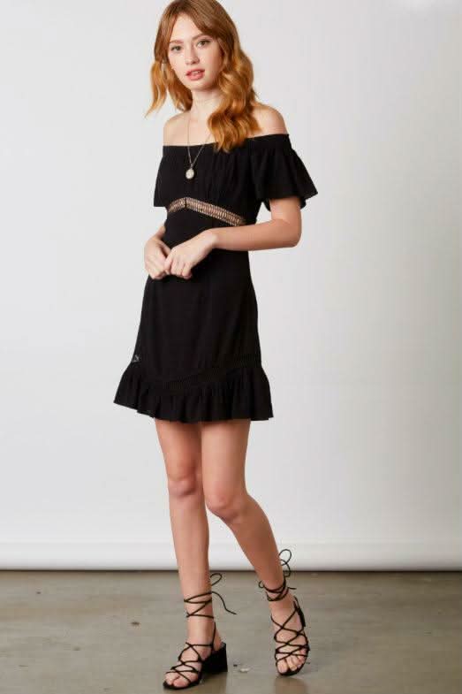 Black Off Shoulder Dress Casual