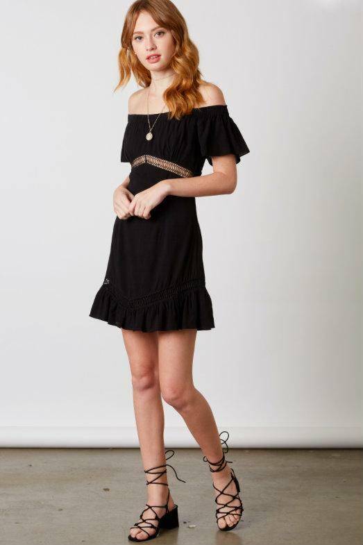 Black Off Shoulder Dress Casual