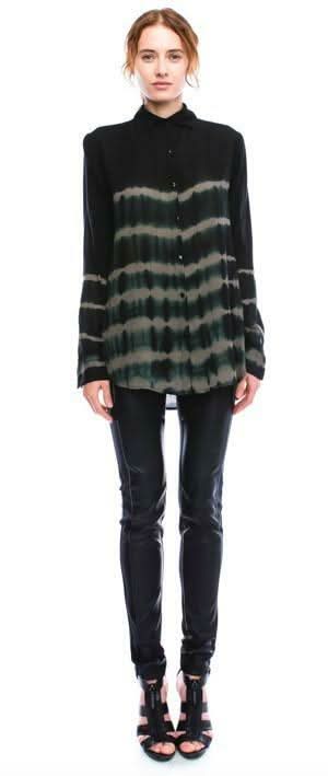 Black Tie-Dye ShirtLong Sleeve Shirt for Women