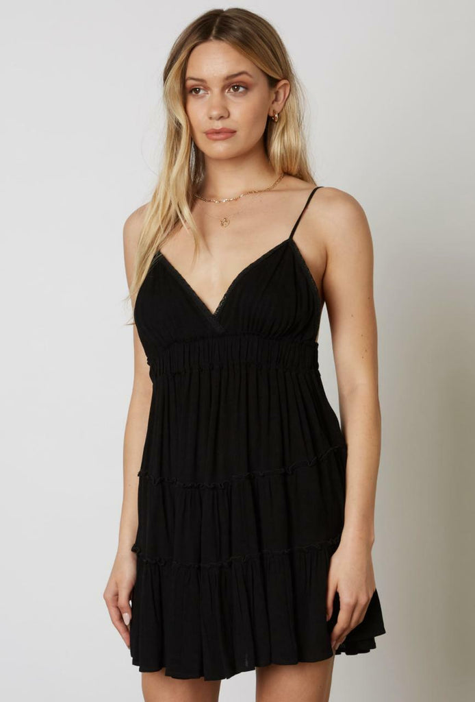 Black Tiered Cami Mini Dress