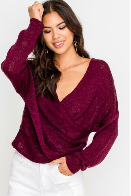 Burgundy Knit Sweater