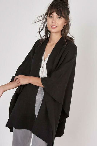 River City Black Poncho Cape Cardigan - Detailed View
