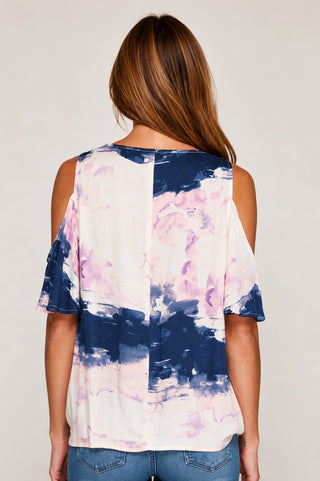 Dream On Pink & Blue Tie-Dye Top - Back View