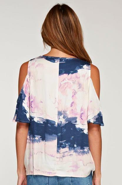 Cold-Shoulder Wrap Top 