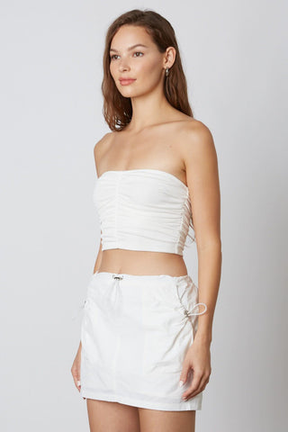 Riley White Cargo Mini Skirt - Side View