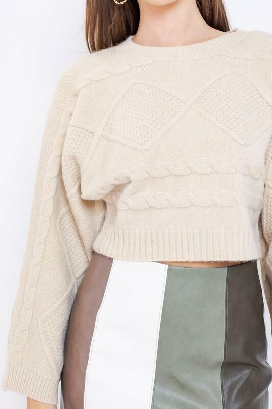 Cream Cable Knit Sweater