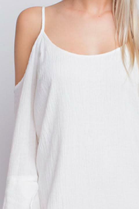 Cute White Bell Sleeve Dress 