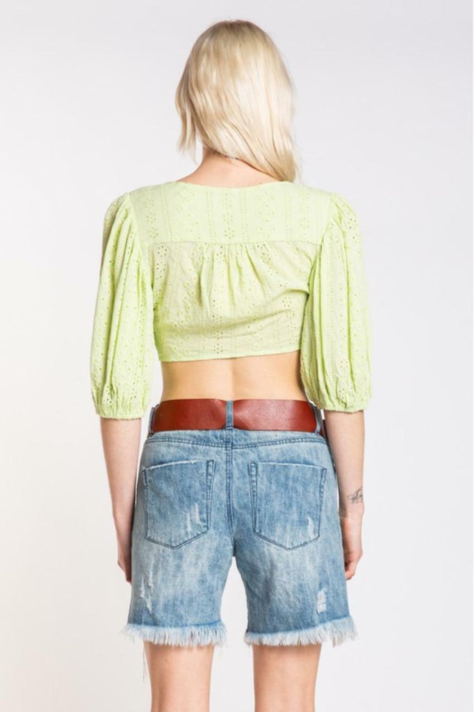 Eyelet Lace Crop Tops