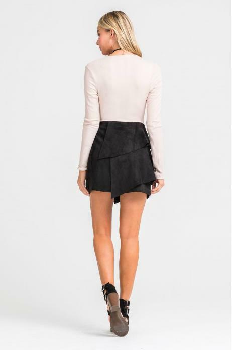 Faux Suede Mini Skirt