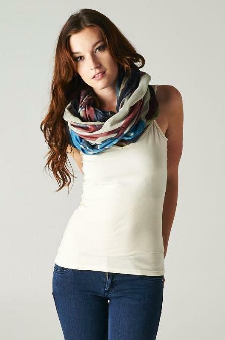 Flag print scarf