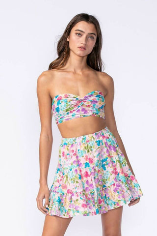 Rebecca Lavender Floral Two Piece Set front view | Boho Pink