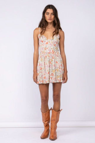 Cream floral date vacation dress