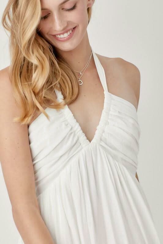 White Maxi Dress - Halter Dress - Maxi Dress | Boho Pink White Maxi Dress - Halter Dress - Maxi Dress | Boho Pink