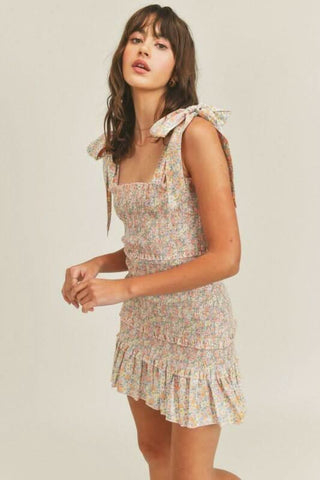 Brooke Pink Floral Print Dress styled for sorority rus
