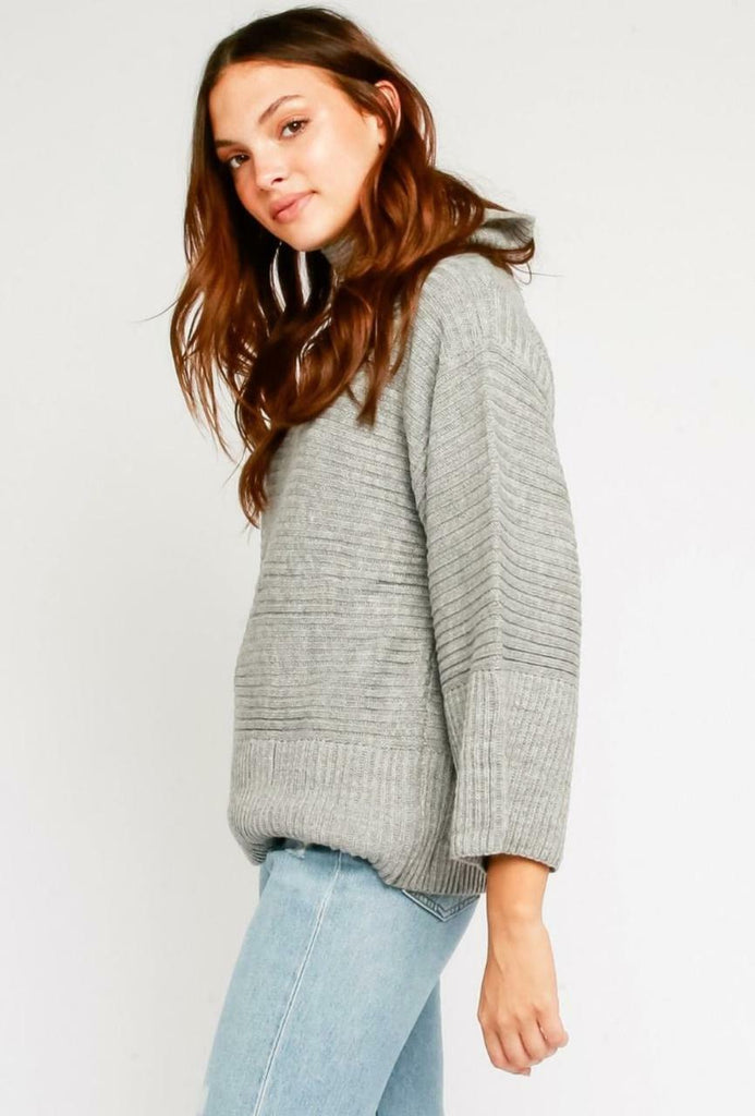 Chunky Grey Turtleneck Sweater
