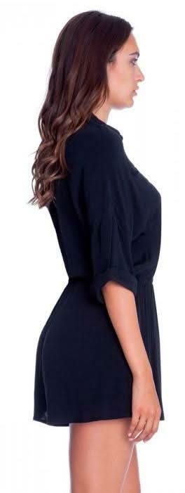 Republic Black Shirt Romper - Side View