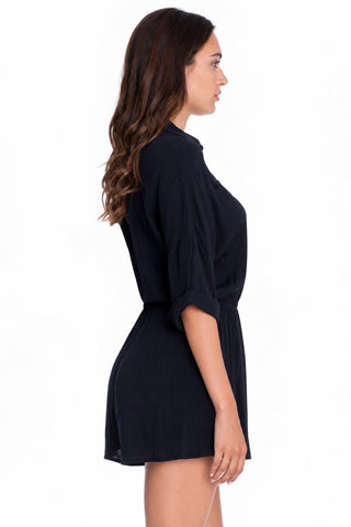 Republic Black Shirt Romper - Side View