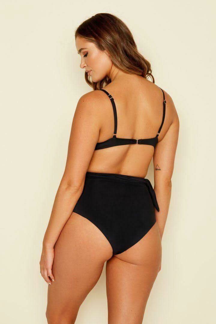 Grace Black High Waisted Bikini Bottom -  BohoPink