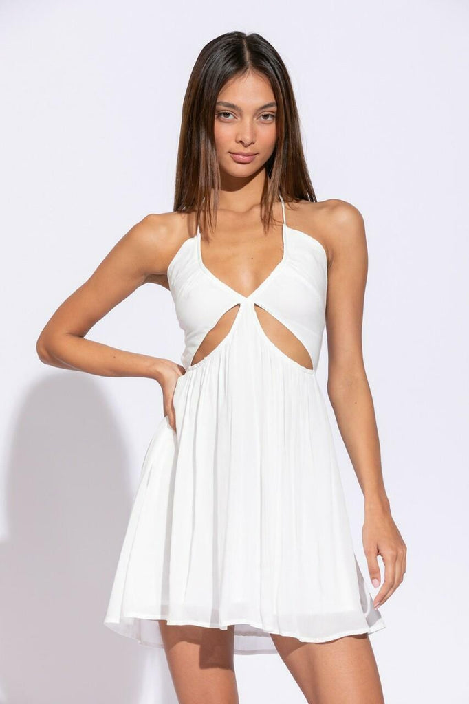 White Halter Dress